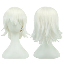 Load image into Gallery viewer, Anime Short Straight Cosplay Wig Black White Green Brown Purple Blue Gray Red Gold Man Women Heat Resistant Synthetic Hair
