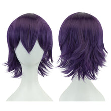 Load image into Gallery viewer, Anime Short Straight Cosplay Wig Black White Green Brown Purple Blue Gray Red Gold Man Women Heat Resistant Synthetic Hair
