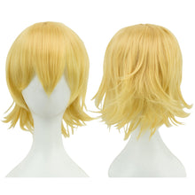 Load image into Gallery viewer, Anime Short Straight Cosplay Wig Black White Green Brown Purple Blue Gray Red Gold Man Women Heat Resistant Synthetic Hair
