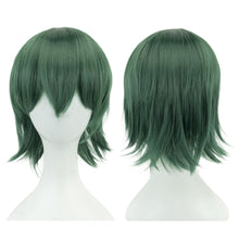 Load image into Gallery viewer, Anime Short Straight Cosplay Wig Black White Green Brown Purple Blue Gray Red Gold Man Women Heat Resistant Synthetic Hair
