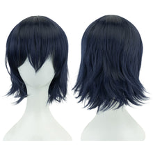 Load image into Gallery viewer, Anime Short Straight Cosplay Wig Black White Green Brown Purple Blue Gray Red Gold Man Women Heat Resistant Synthetic Hair
