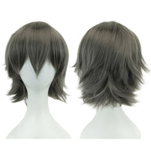 Load image into Gallery viewer, Anime Short Straight Cosplay Wig Black White Green Brown Purple Blue Gray Red Gold Man Women Heat Resistant Synthetic Hair
