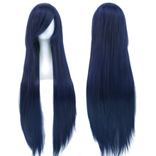 Load image into Gallery viewer, 80cm Colorful Long Straight Synthetic Hair White Purple Black Cosplay Wig For Men And Women Synthetic Wig Anime Styling

