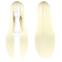 Load image into Gallery viewer, 80cm Colorful Long Straight Synthetic Hair White Purple Black Cosplay Wig For Men And Women Synthetic Wig Anime Styling
