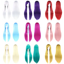 Load image into Gallery viewer, 80cm Colorful Long Straight Synthetic Hair White Purple Black Cosplay Wig For Men And Women Synthetic Wig Anime Styling
