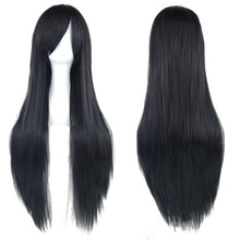 Load image into Gallery viewer, 80cm Colorful Long Straight Synthetic Hair White Purple Black Cosplay Wig For Men And Women Synthetic Wig Anime Styling
