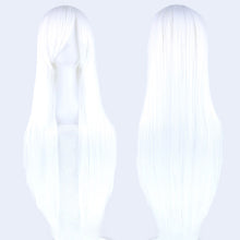 Load image into Gallery viewer, 80cm Colorful Long Straight Synthetic Hair White Purple Black Cosplay Wig For Men And Women Synthetic Wig Anime Styling

