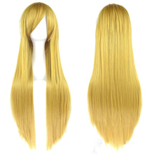 Load image into Gallery viewer, 80cm Colorful Long Straight Synthetic Hair White Purple Black Cosplay Wig For Men And Women Synthetic Wig Anime Styling
