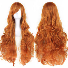 Load image into Gallery viewer, 80cm Colorful Curly Long Synthetic Hair Green Wig Hairpiece Pink Black Party Hair Cosplay Wigs for Women
