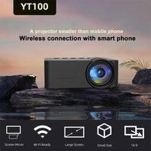 Load image into Gallery viewer, YT100 Projector Mini Portable High Quality Beamer Outdoor Camping Projector Smartphone Wireless Mirroring Supported Home Theater
