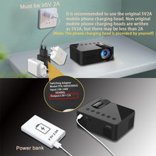 Load image into Gallery viewer, YT100 Projector Mini Portable High Quality Beamer Outdoor Camping Projector Smartphone Wireless Mirroring Supported Home Theater
