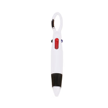 Load image into Gallery viewer, Smooth Writing Retractable 4-in-1 Multi-Colored Ink Ballpoint Pens with Carabiner Clip Keychain Pack of 4-12 Bulk for Adult
