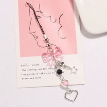 Load image into Gallery viewer, Phone Charm Pink Silve Bow Heart Star Keychain Pendant Key Chain Bag Phone Chain Cute Accessory For Girls Women Jewelry
