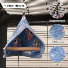 Load image into Gallery viewer, Parrot Stand Bird Swing and Nest Climbing Toy All-Season Cozy Hanging Hut Cockatiel Perch Cage Attachment Furniture

