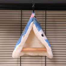 Load image into Gallery viewer, Parrot Stand Bird Swing and Nest Climbing Toy All-Season Cozy Hanging Hut Cockatiel Perch Cage Attachment Furniture
