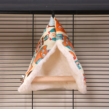 Load image into Gallery viewer, Parrot Stand Bird Swing and Nest Climbing Toy All-Season Cozy Hanging Hut Cockatiel Perch Cage Attachment Furniture
