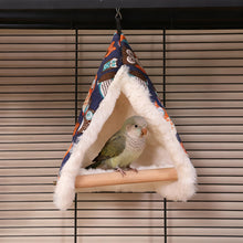 Load image into Gallery viewer, Parrot Stand Bird Swing and Nest Climbing Toy All-Season Cozy Hanging Hut Cockatiel Perch Cage Attachment Furniture
