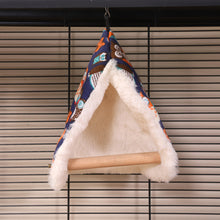 Load image into Gallery viewer, Parrot Stand Bird Swing and Nest Climbing Toy All-Season Cozy Hanging Hut Cockatiel Perch Cage Attachment Furniture
