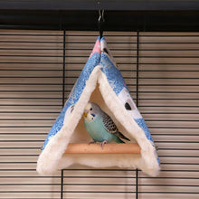 Load image into Gallery viewer, Parrot Stand Bird Swing and Nest Climbing Toy All-Season Cozy Hanging Hut Cockatiel Perch Cage Attachment Furniture
