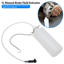 Load image into Gallery viewer, 1L Manual Brake Fluid Extractor &amp; Collection Bottle Hand Pump Tool for Brake &amp; Clutch Fluid Service Automotive Repair Tool Transparent

