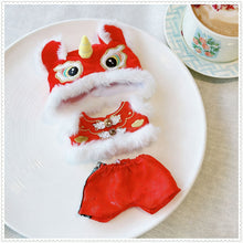 Load image into Gallery viewer, For 17cm Labubu Doll New Year Festive Red Golden Traditional Chinese Lion Dance Costumes Outfits Accessories
