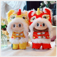 Load image into Gallery viewer, For 17cm Labubu Doll New Year Festive Red Golden Traditional Chinese Lion Dance Costumes Outfits Accessories
