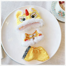 Load image into Gallery viewer, For 17cm Labubu Doll New Year Festive Red Golden Traditional Chinese Lion Dance Costumes Outfits Accessories
