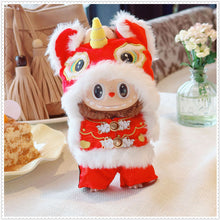 Load image into Gallery viewer, For 17cm Labubu Doll New Year Festive Red Golden Traditional Chinese Lion Dance Costumes Outfits Accessories
