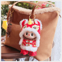Load image into Gallery viewer, For 17cm Labubu Doll New Year Festive Red Golden Traditional Chinese Lion Dance Costumes Outfits Accessories
