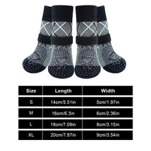 Load image into Gallery viewer, 4Pcs/Set Anti-slip Protect Paws Dog Socks Black Tie Anti-shedding Breathable Non-slip Socks For Medium Large Elderly Dog

