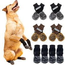 Load image into Gallery viewer, 4Pcs/Set Anti-slip Protect Paws Dog Socks Black Tie Anti-shedding Breathable Non-slip Socks For Medium Large Elderly Dog

