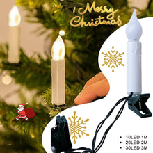 Load image into Gallery viewer, 1/2/3m LED Christmas Candle String Lights with Clips Battery Powered Flameless Candle Lights for Xmas Tree Holiday Wire Lighting Home Decor
