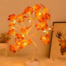 Load image into Gallery viewer, 24Leds Maple Tree Touch Copper Wire Tree Light Battery Box USB Light String Maple Leaves Light For Home Christmas Thanksgiving Decoration
