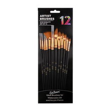 Load image into Gallery viewer, Artist Nylon Brush Set Wood Handle Watercolor Brush Beginner Professional Wall Painting Acrylic Paint Board Tools Art Supplies
