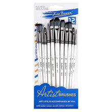 Load image into Gallery viewer, Artist Nylon Brush Set Wood Handle Watercolor Brush Beginner Professional Wall Painting Acrylic Paint Board Tools Art Supplies
