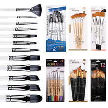 Load image into Gallery viewer, Artist Nylon Brush Set Wood Handle Watercolor Brush Beginner Professional Wall Painting Acrylic Paint Board Tools Art Supplies
