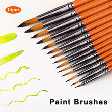 Load image into Gallery viewer, Artist Nylon Brush Set Wood Handle Watercolor Brush Beginner Professional Wall Painting Acrylic Paint Board Tools Art Supplies
