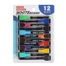 Load image into Gallery viewer, 1/6/12PCS Magnetic Whiteboard Markers Erasable Liquid Chalk Markers with Eraser Water-base Ink Quick Drying Office Supplies
