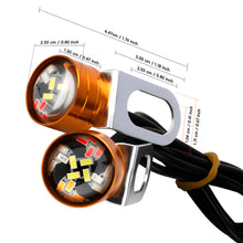 Load image into Gallery viewer, 2Pcs 12V Motorcycle Eagle Eye LED Light 20 LEDs RGB Multicolor &amp; Strobe Brake Warning Light Waterproof Mirror Mount Design
