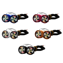 Load image into Gallery viewer, 2Pcs 12V Motorcycle Eagle Eye LED Light 20 LEDs RGB Multicolor &amp; Strobe Brake Warning Light Waterproof Mirror Mount Design
