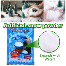 Load image into Gallery viewer, Christmas Instant Snow Powder Just Add Water Expanding Safe &amp; Fluffy Christmas Winter Village Displays Photography Props For Kids DIY Craft Holiday Decor
