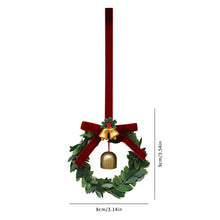 Load image into Gallery viewer, Christmas Hanging Bell Wreath Evergreen Design Flocking Fabric Lightweight &amp; Durable Home Party Window Display Supplies Gift Giving
