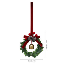 Load image into Gallery viewer, Christmas Hanging Bell Wreath Evergreen Design Flocking Fabric Lightweight &amp; Durable Home Party Window Display Supplies Gift Giving
