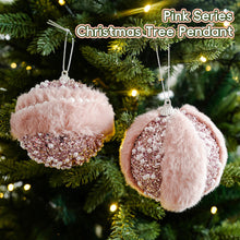 Load image into Gallery viewer, Pink Christmas Tree Decor Elegance Sparkly &amp; Plush Creativity Foam Christmas Ball Luxury Xmas Hanging Decoration Door Hanging Ornament
