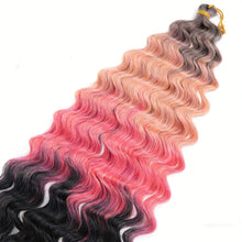 Load image into Gallery viewer, 24inch Hair Water Wave Twist Crochet Hair Synthetic Braid Hair Blonde Wave Braiding Hair Extension Long Curly Hair Crochet Hair Extensions Wig

