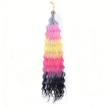 Load image into Gallery viewer, 24inch Hair Water Wave Twist Crochet Hair Synthetic Braid Hair Blonde Wave Braiding Hair Extension Long Curly Hair Crochet Hair Extensions Wig
