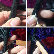 Load image into Gallery viewer, 0.5mm/0.7mm Dreadlock Crochet Hook Wood Crochet Needles Hair Dreadlocks Tool for Braid Craft Hair Crocheting Needles Set
