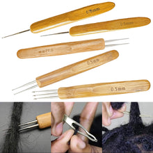 Load image into Gallery viewer, 0.5mm/0.7mm Dreadlock Crochet Hook Wood Crochet Needles Hair Dreadlocks Tool for Braid Craft Hair Crocheting Needles Set

