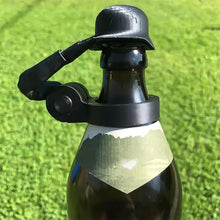 Load image into Gallery viewer, Festive Red Wine Bottle Cover Soldier Salute Beer Bottle Helmet Wine Decoration Reusable Wine Gift Access Holiday Bottle Decor
