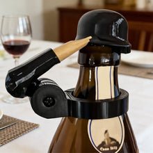 Load image into Gallery viewer, Festive Red Wine Bottle Cover Soldier Salute Beer Bottle Helmet Wine Decoration Reusable Wine Gift Access Holiday Bottle Decor
